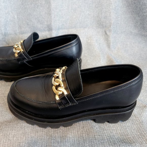 alohas Shoes - ALOHAS Track black leather loafers